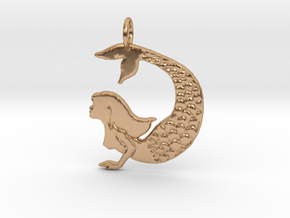 Mermaid pendant necklace in Polished Bronze