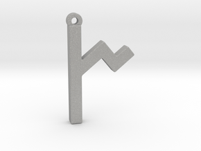 Letter TSADDI - Paleo Hebrew - with Chain Loop in Aluminum