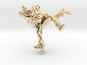Swiss wrestling - 40mm high in 14k Gold Plated Brass