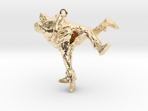 Swiss wrestling - 35mm high in 14k Gold Plated Brass