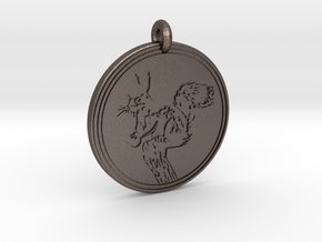 Abert's Squirrel Animal Totem Pendant in Polished Bronzed-Silver Steel