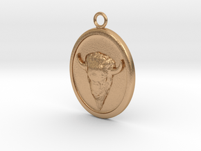 Buffalo Pendant Necklace in Natural Bronze