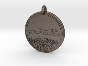 Cheetah Animal Totem Pendant in Polished Bronzed-Silver Steel