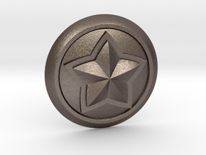Poppy Star Guardian Pin in Polished Bronzed-Silver Steel