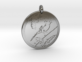 Chickadee Animal Totem Pendant in Polished Silver