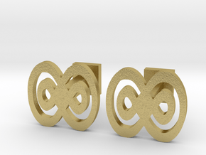 Infinity cufflinks in Natural Brass