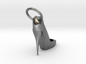 Left Foot Heel Earring in Polished Silver