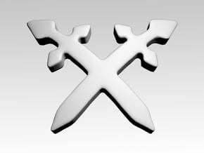 Crossed Swords 3 Shoulder Icons x50 in Tan Fine Detail Plastic