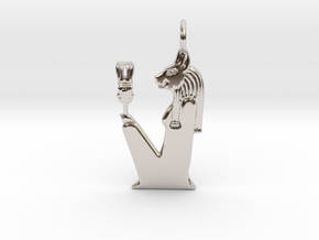 Bast/Bastet amulet in Rhodium Plated Brass