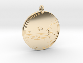 Common Loon Animal Totem Pendant   in 14k Gold Plated Brass