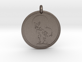 Cougar Animal Totem  Pendant  2 in Polished Bronzed-Silver Steel