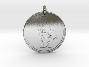 Cougar Animal Totem  Pendant  2 in Polished Silver