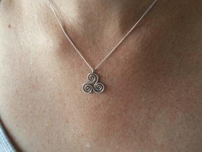 Triskell pendant in Natural Silver: Small