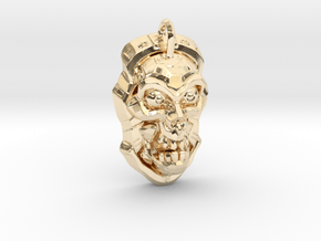 Skull_mecha_1 in 14k Gold Plated Brass