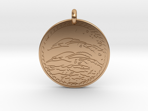 Dolphin Animal Totem Pendant in Polished Bronze