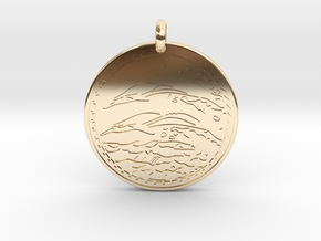Dolphin Animal Totem Pendant in 14k Gold Plated Brass
