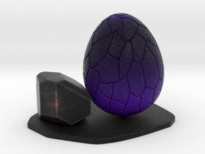 Purple dragon egg scene 1 (1 rock vrsion) ornament in Natural Full Color Sandstone