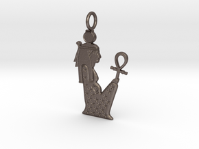 Nut / Nuit amulet in Polished Bronzed-Silver Steel