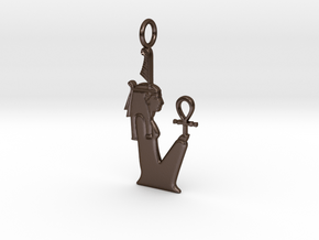 Ma'at amulet in Polished Bronze Steel