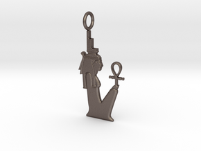 Aset / Isis amulet in Polished Bronzed-Silver Steel