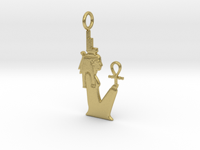 Aset / Isis amulet in Natural Brass