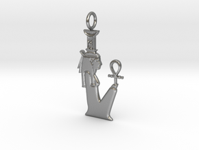 Nebthet / Nephthys amulet  in Natural Silver