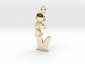Sekhmet amulet in 14k Gold Plated Brass