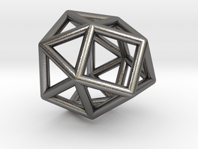 0779 J22 Gyroelongated Triangular Cupola #1 in Polished Nickel Steel