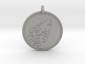 Gray wolf Animal totem Pendant 2 in Aluminum
