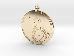 Gambels Quail Animal Totem Pendant in 14k Gold Plated Brass