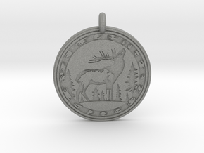 Elk Animal Totem Pendant in Gray PA12