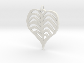 Rib cage Heart Pendant in White Natural Versatile Plastic