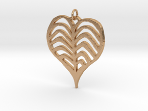 Rib cage Heart Pendant in Natural Bronze