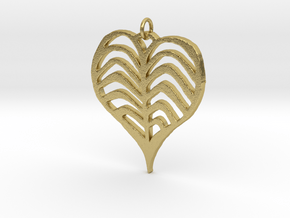 Rib cage Heart Pendant in Natural Brass