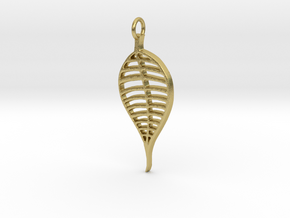 Skeleton Leaf Pendant in Natural Brass