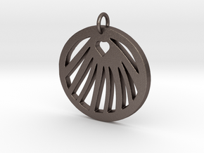 Love Clam Pendant in Polished Bronzed-Silver Steel