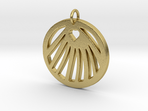 Love Clam Pendant in Natural Brass