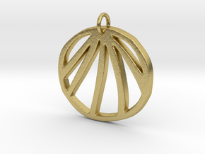 Clam Pendant in Natural Brass