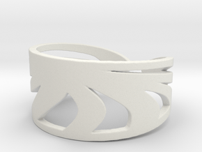 Clam Ring Size 7 in White Natural Versatile Plastic