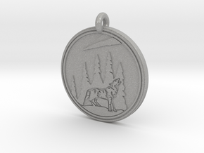 Grey Wolf Animal Totem  Pendant  in Aluminum
