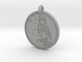 Great Horned Owl Animal Totem Pendant in Aluminum