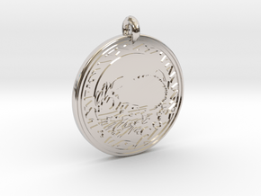 Hedgehog Animal Totem Pendant in Rhodium Plated Brass