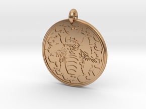 Honey Bee Animal Totem Pendant in Polished Bronze