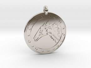 Horse Animal Totem Pendant 2 in Platinum