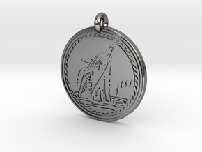 Humpback Whale Animal Totem Pendant in Polished Silver