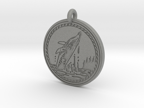 Humpback Whale Animal Totem Pendant in Gray PA12