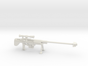 Miniature Sniper Rifle  in White Natural Versatile Plastic