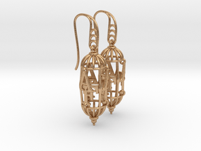 A-F Earrings in Natural Bronze (Interlocking Parts)