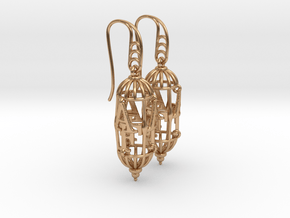 A-F Earrings in Polished Bronze (Interlocking Parts)