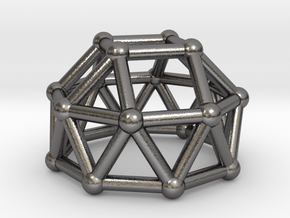 0783 J23 Gyroelongated Square Cupola (a=1cm) #2 in Polished Nickel Steel